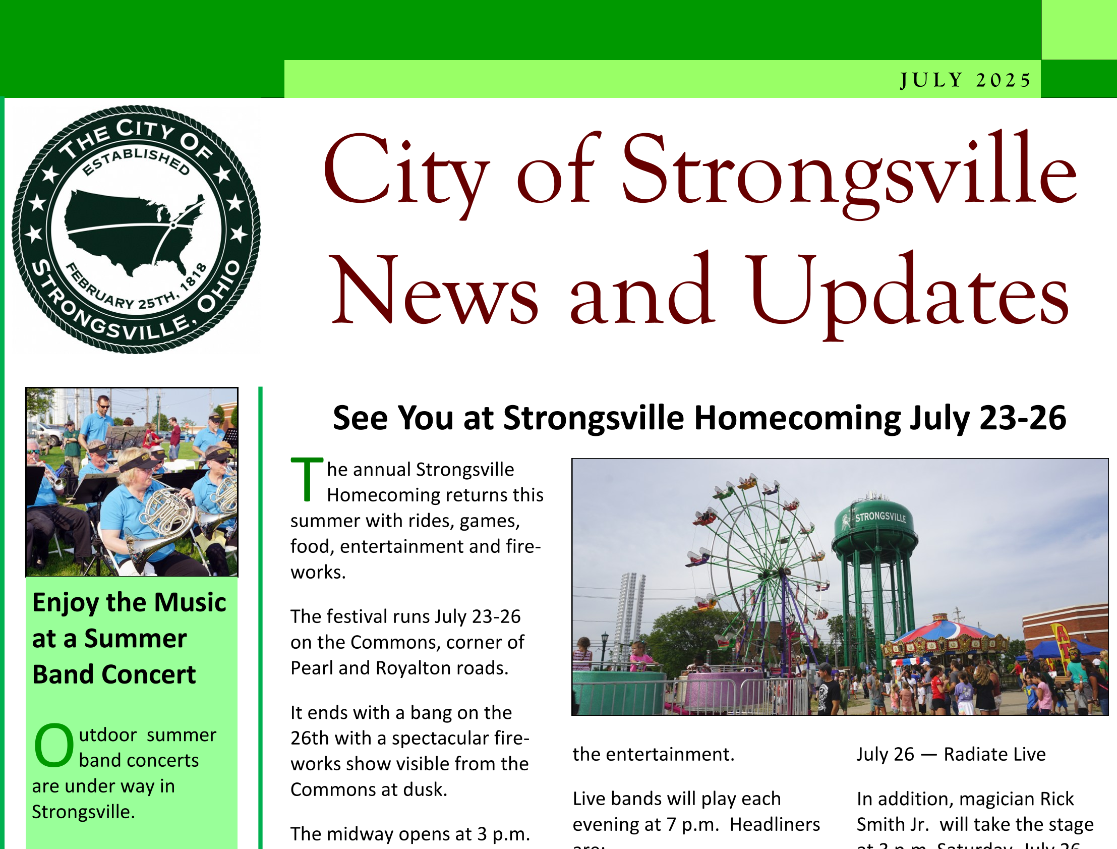 July Newsletter is Available