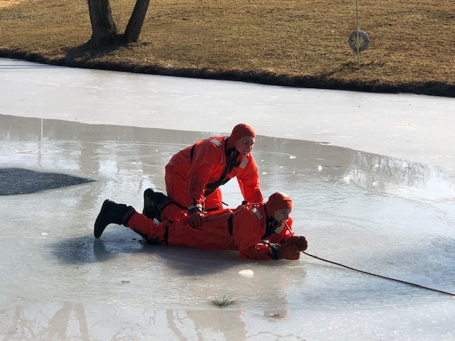 Firefighters Train for Ice Rescues