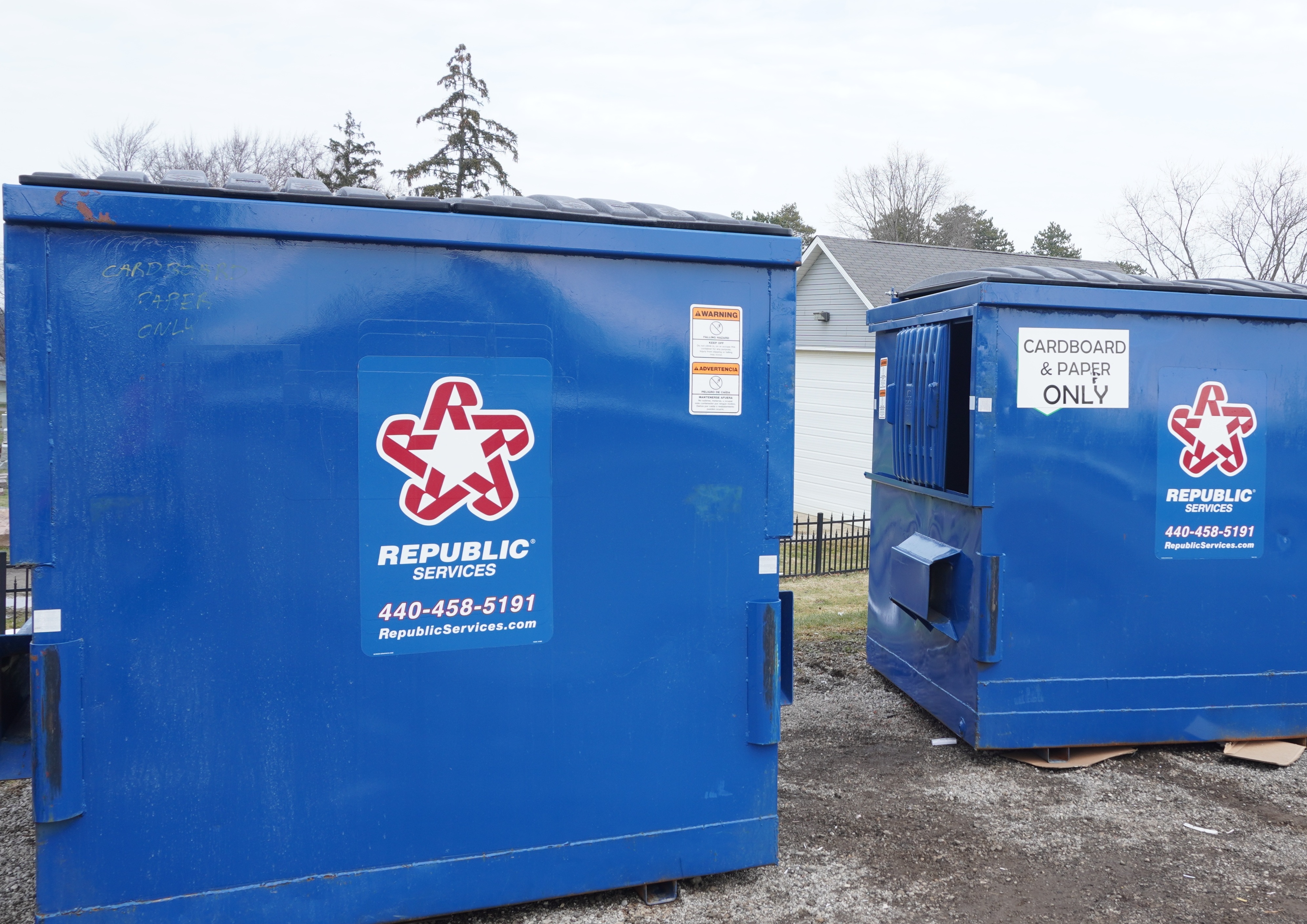 Bins for Cardboard Return to Recycling Center