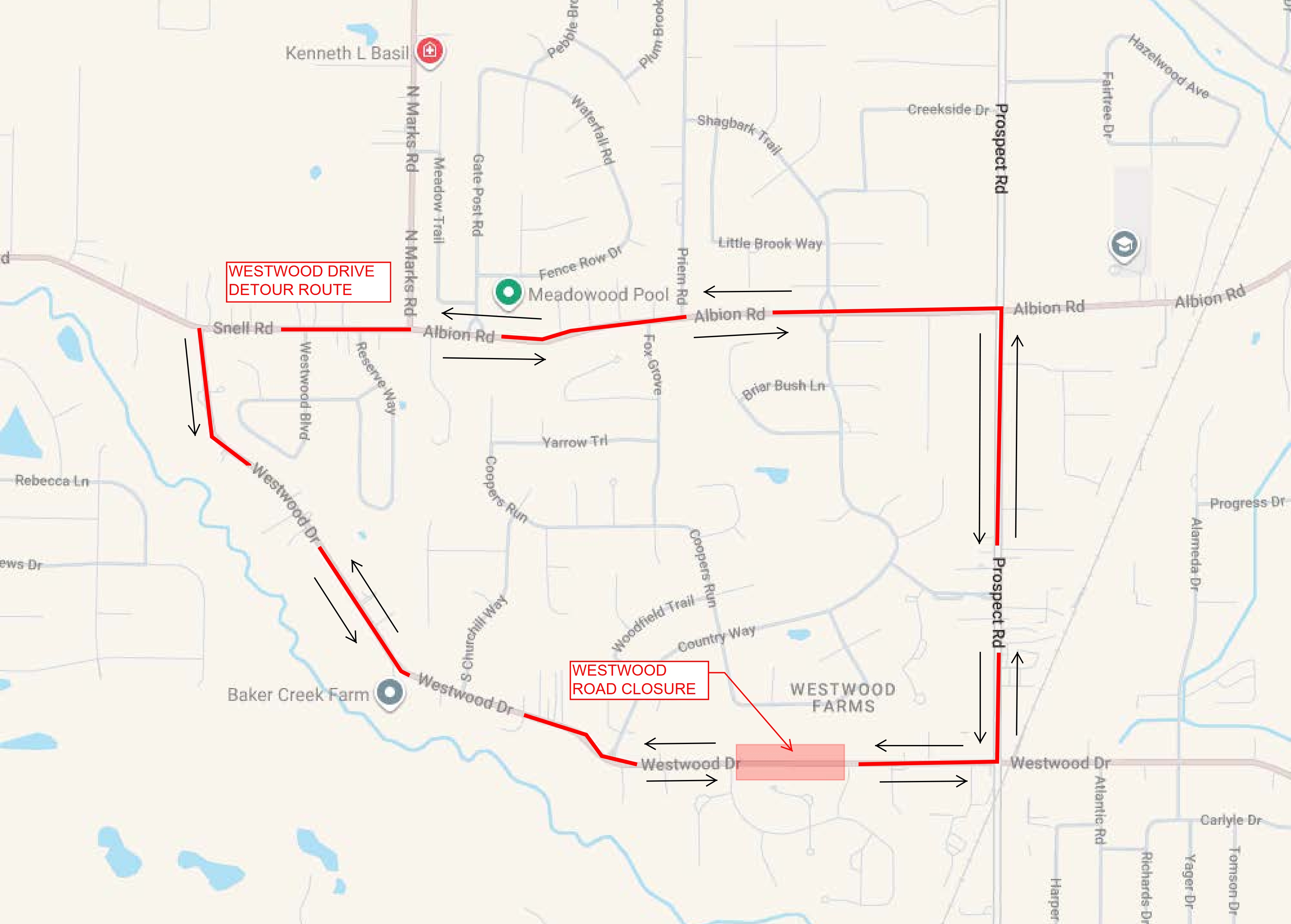 Westwood Drive to Close for Culvert Work